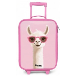 Lama - Wit - Zonnebril - Wimpers Kinderkoffer - Roze klein -zz3dotto