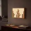 Cactus - Woestijn - Zand - Bruin Light Box met batterij (Wandlamp) middel -sfeer1