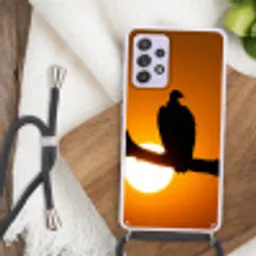 Gier - Tak - Zon - Oranje Hoesje Samsung Galaxy A52 5G met koord klein -sfeer4