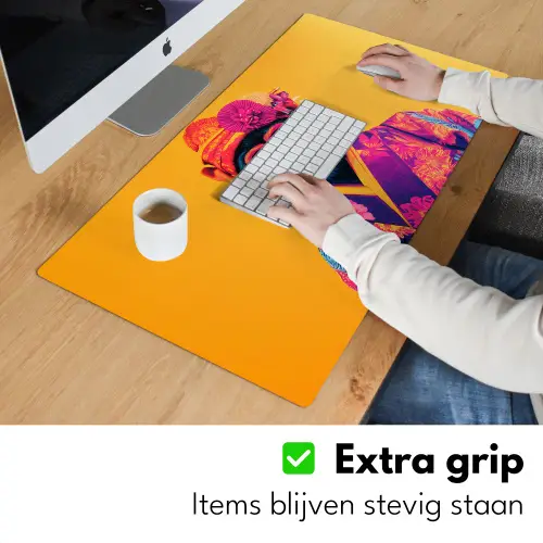 Aap - Kimono - Bloemen - Hoofdtooi Muismat XXL klein -sfeer3