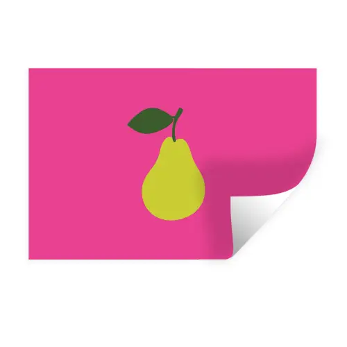 Illustratie - Fruit - Peer - Groen Muursticker klein -3d