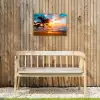 Tropische Zonsondergang aan Zee Tuinposter op houten frame 2 cm dik klein -sfeer4