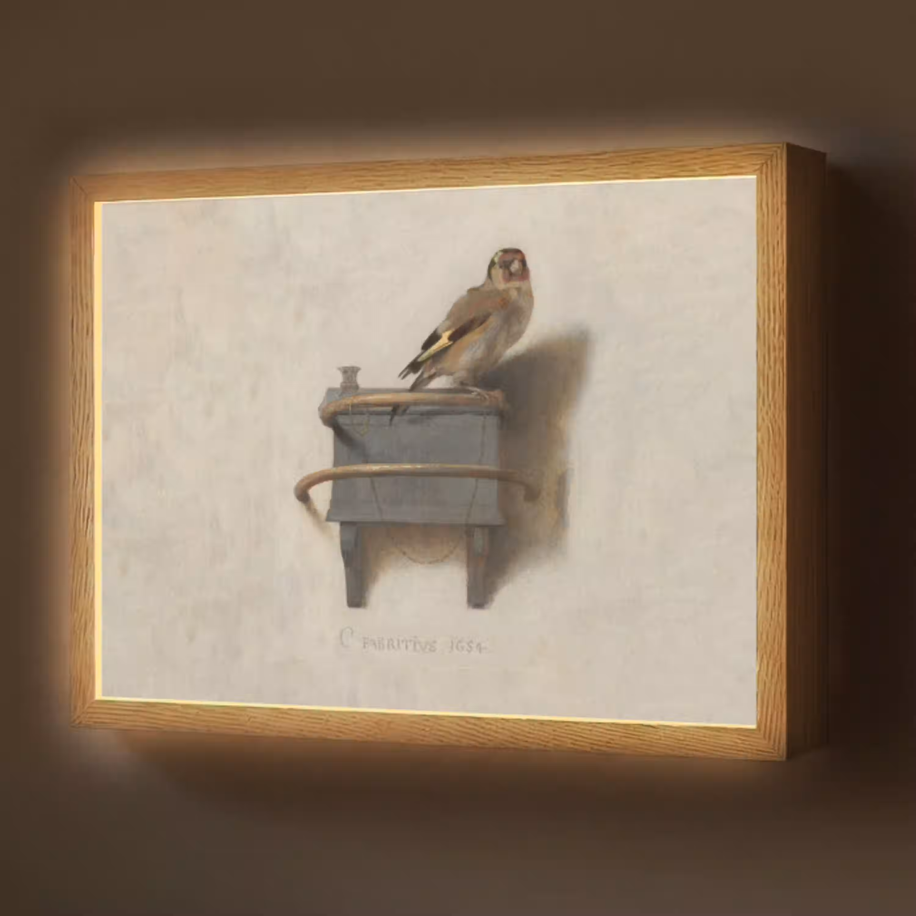Het Puttertje - Schilderij - Fabricius - Oude Meester Light Box met batterij (Wandlamp) middel -z3d_website