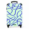 Kobaltblauw krulspoor op mintgroen NBS - Handbagage koffer - Kinderen Unisex middel -productfoto_recht