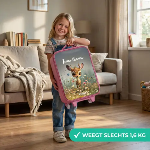 Valerie veldhertje Kinderkoffer - Roze klein -sfeer2_NL
