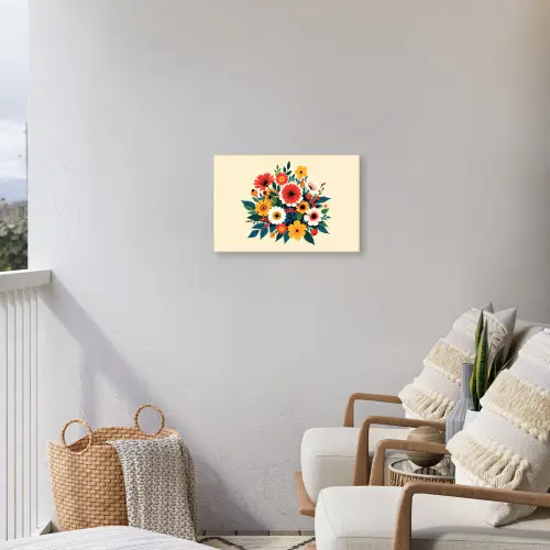 Boeket - Bladeren - Illustratie - Kleurrijk Tuinposter op houten frame 2 cm dik klein -sfeer1