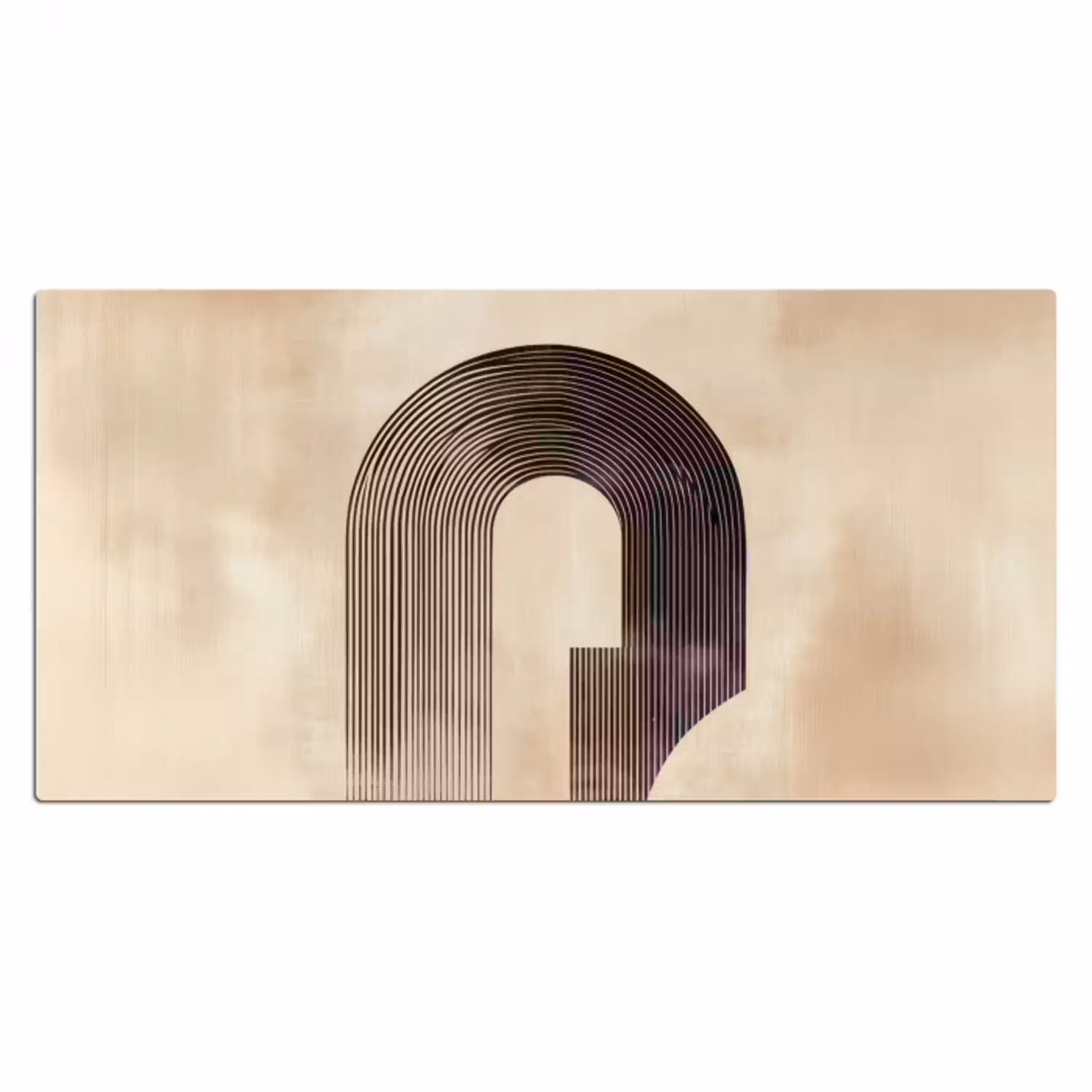 Boog -  Strepen - Minimalistisch - Zwart Muismat XXL klein -3d_leeg