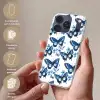 Blauw - Vlinders - Bloemen - Wit Telefoonhoesje iPhone 17 Pro klein 878 -sfeer3_NL