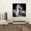 Paard - Hout - Schaalbord - Zwart aluminium wit klein -sfeer1