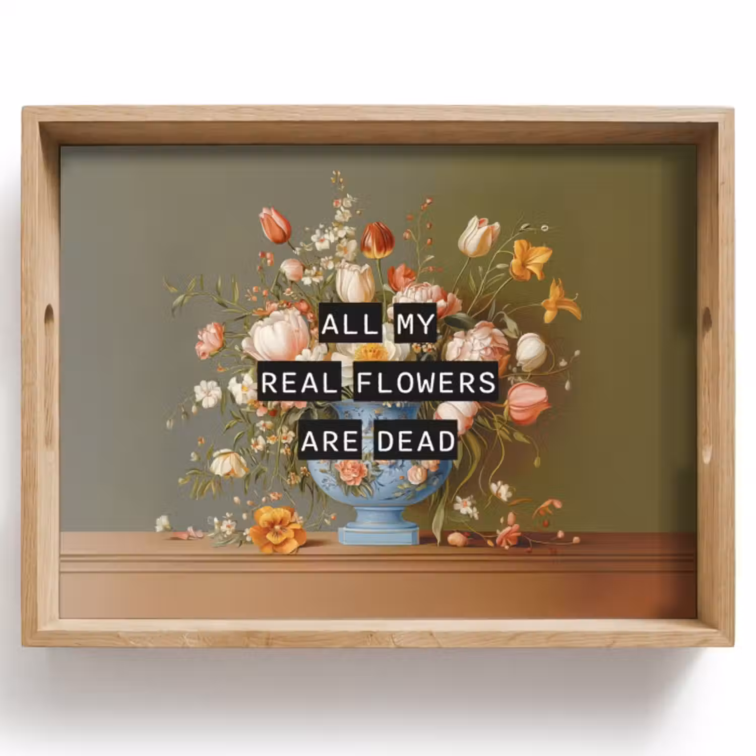 Dienblad - Bloem - Quote - Vintage - Art