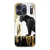 Panter - Zwart - Abstract - Goud Telefoonhoesje iPhone 17 Pro klein -3d