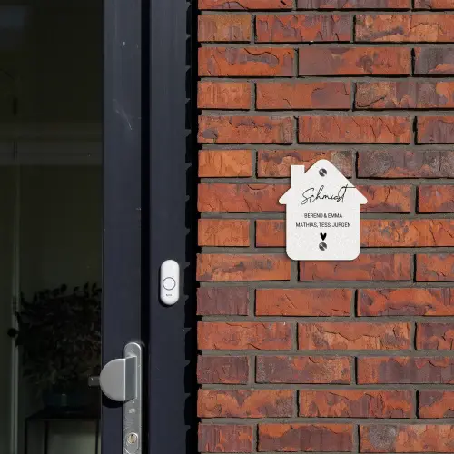 Lichte mozaïek - Sierlijk Naambord Huisje klein -sfeer2