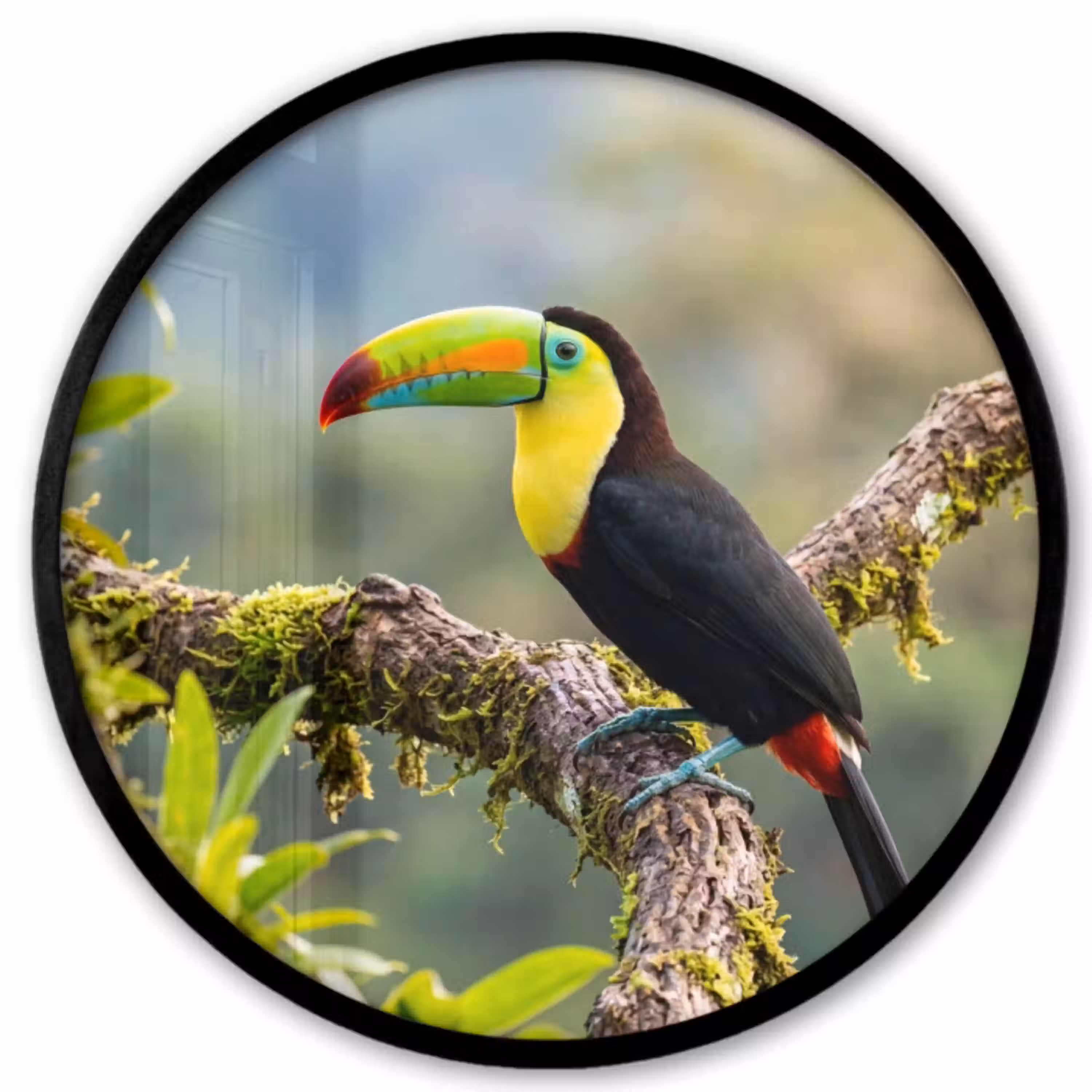 Toekan - Jungle - Natuur - Kleurrijk Fotolijst rond zonder passe partout klein -3d
