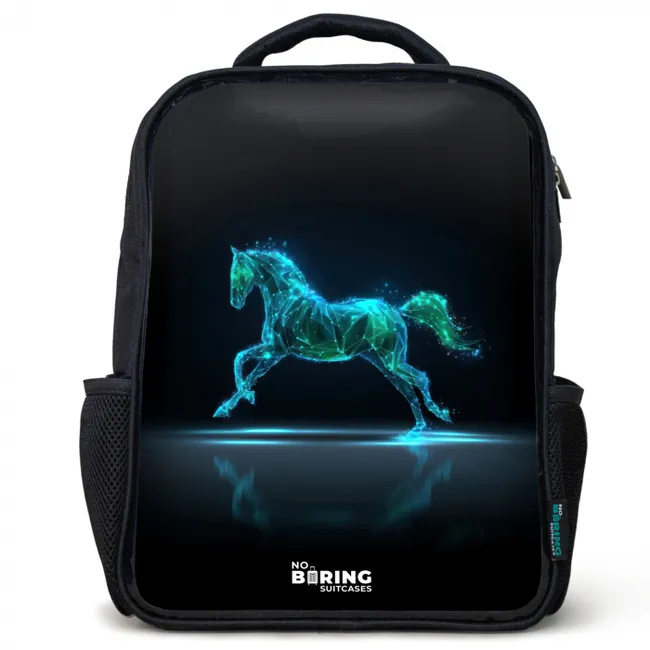 Futuristisch galopperend paard Rugzak - Zwart middel -3d