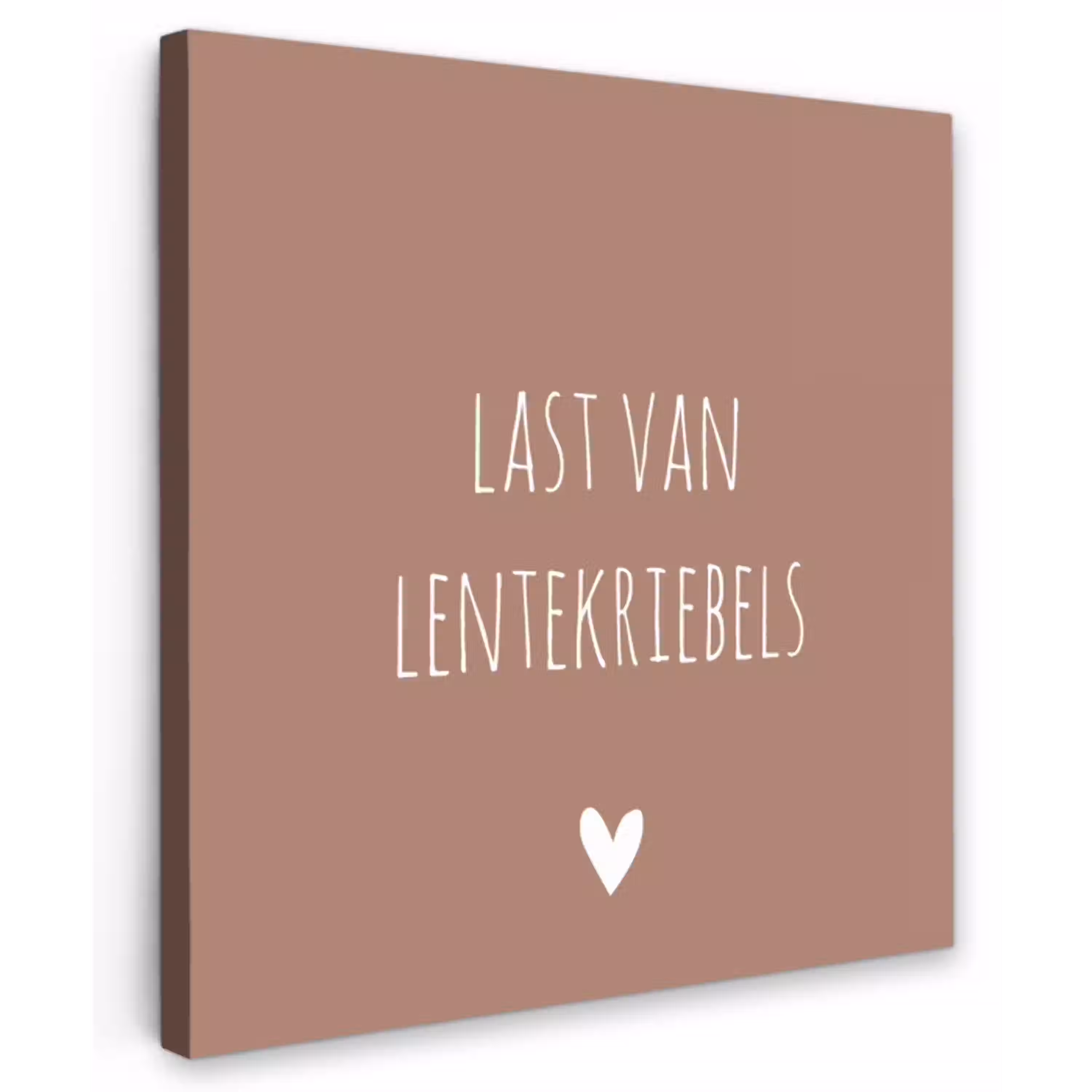 Spreuken - Last van lentekriebels - Quotes Tuinposter op houten frame 2 cm dik klein -3d
