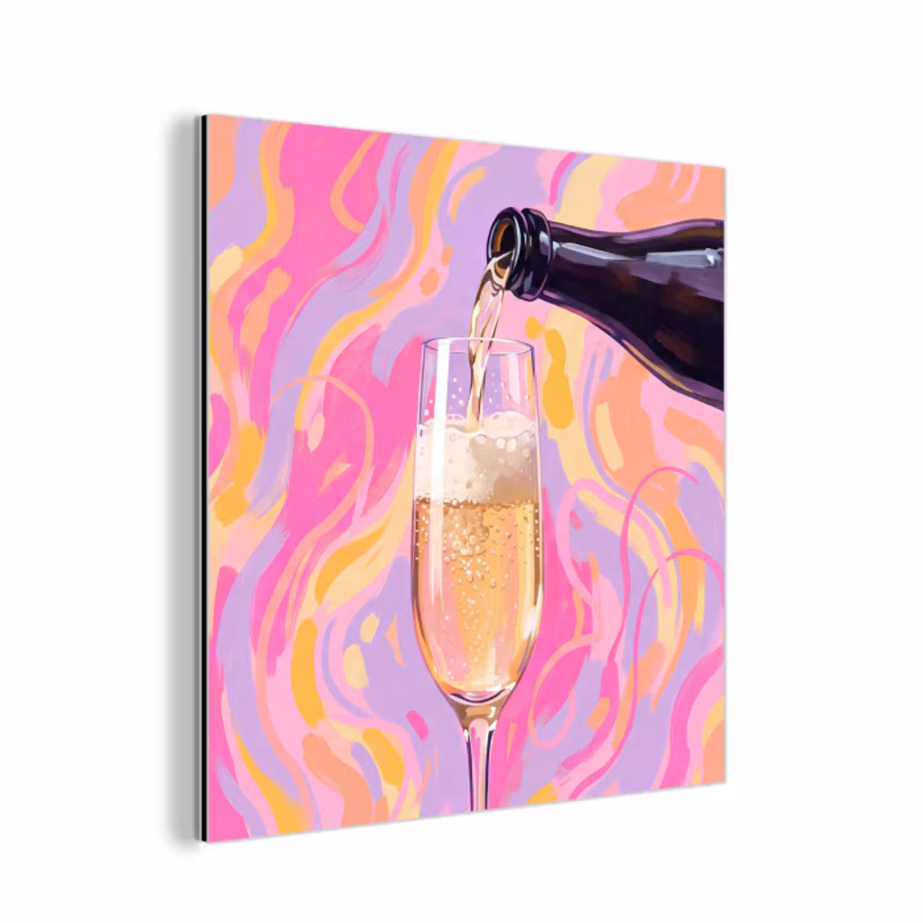 Drank - Inschenken - Feest - Abstract - Roze aluminium wit klein -3d