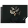 Zwarte - Hoed - Vrouw Inductie beschermer vinyl 3mm klein -3d