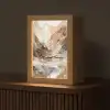 Abstract - Kunst - Verf - Beige - Modern Light Box met kabel (Tafellamp) klein -z3d_website