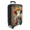 Graffiti koe met kleurrijke bloemen NBS - Handbagage koffer - Unisex middel -productfoto_3d