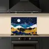 Nacht - Goud - Marmer - Abstract - Landschap - Berg keuken achterwand spatscherm klein -sfeer1