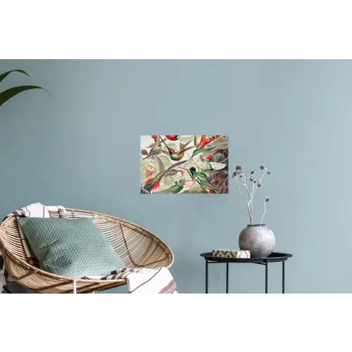 Kolibrie - Tuindecoratie - Vintage - Ernst Haeckel - Tuinposter Muursticker klein -plant
