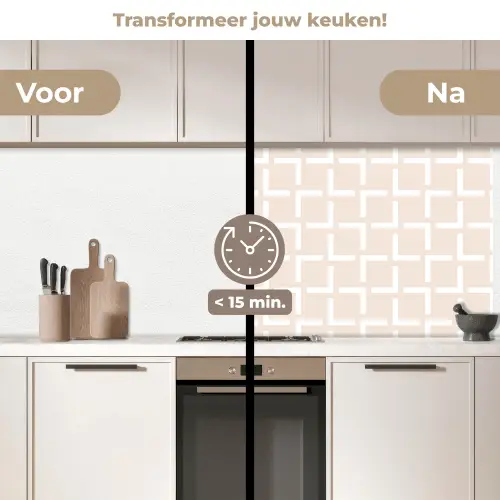 Design - Lijn - Patroon - Beige keuken achterwand 2 middel 871 -voor-na2_NL