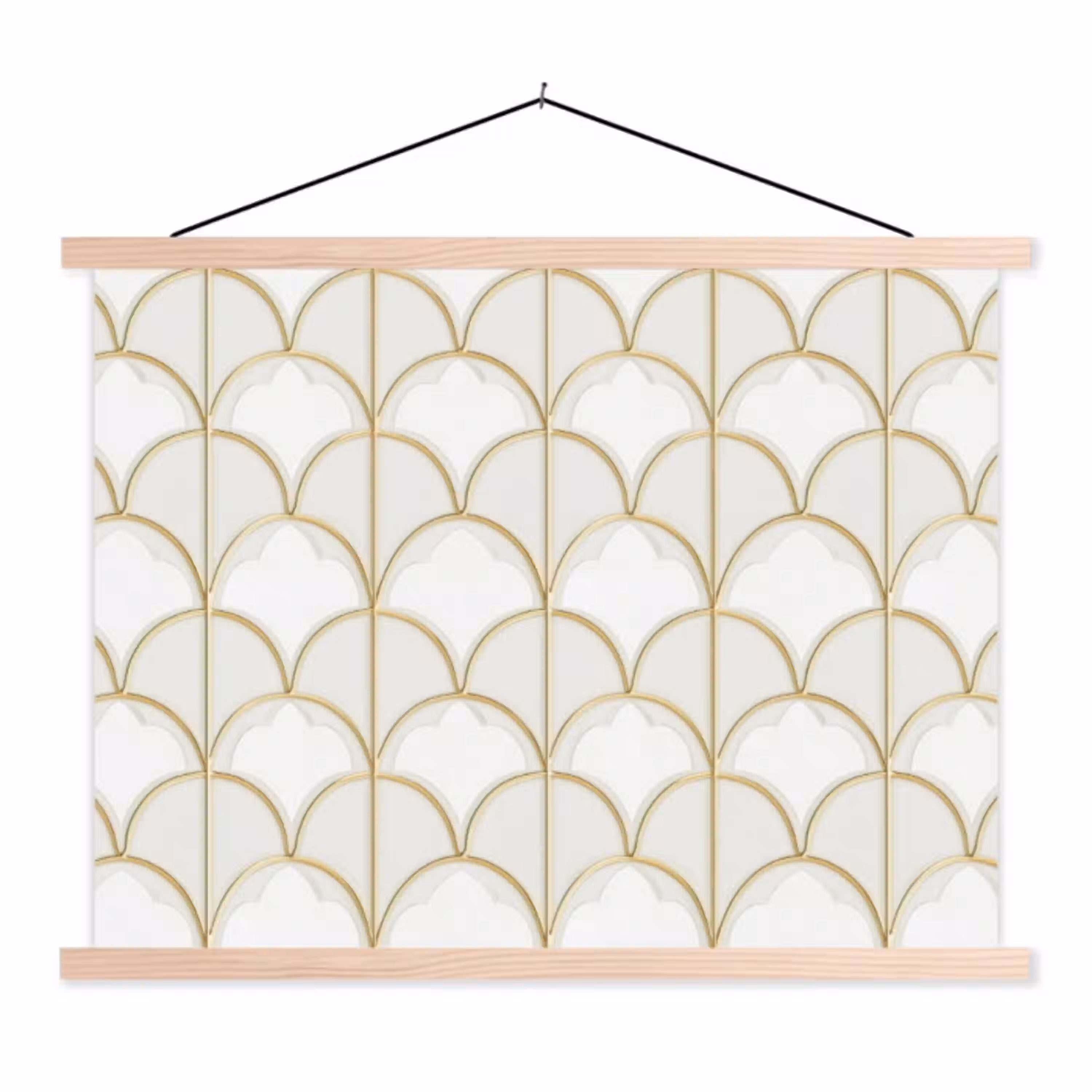 Mozaïek - Bogen - Goud textielposter latten blank klein 122 -3d