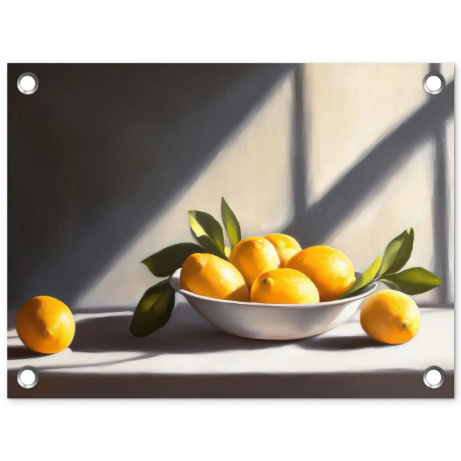 Citroenen - Stilleven - Geel tuinposter los doek klein -3d