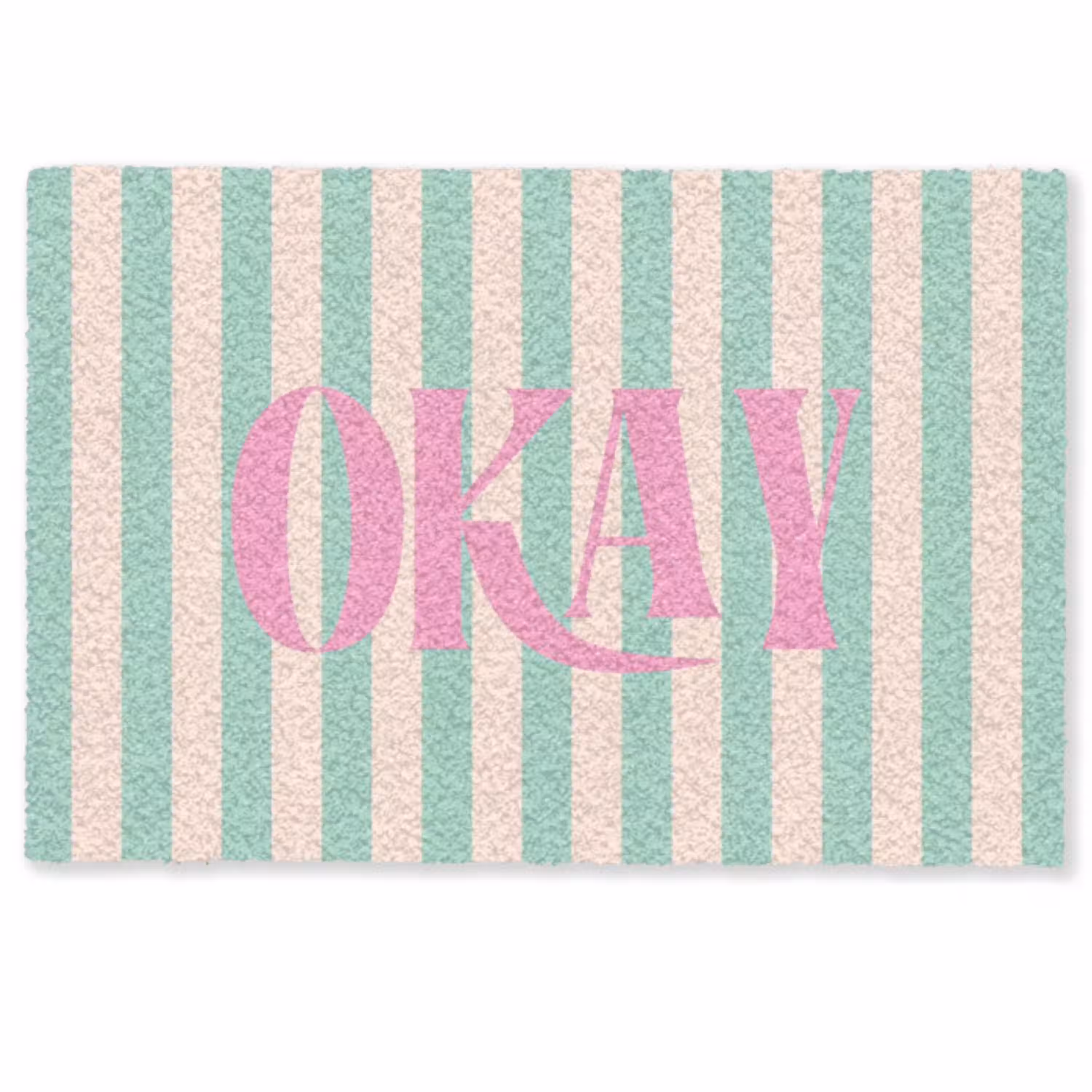 Roze - Groen - Strepen - Okay Deurmat klein -zkaufland3d