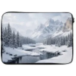 Sneeuwlandschap - Bergen - Rivier - Winter laptophoes neopreen klein -zkaufland3dotto