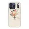 Bloemen - Quote - Beige - Lint Telefoonhoesje iPhone 17 Pro klein -3d