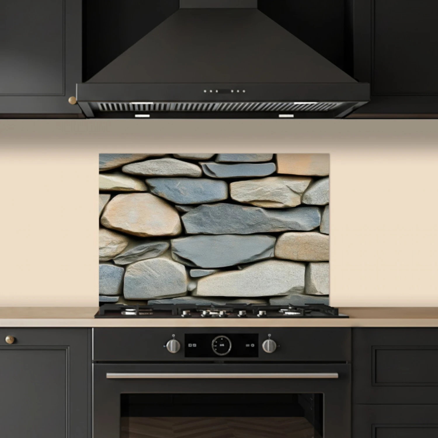 Stenen - Rustiek - Grijs keuken achterwand spatscherm klein -sfeer1