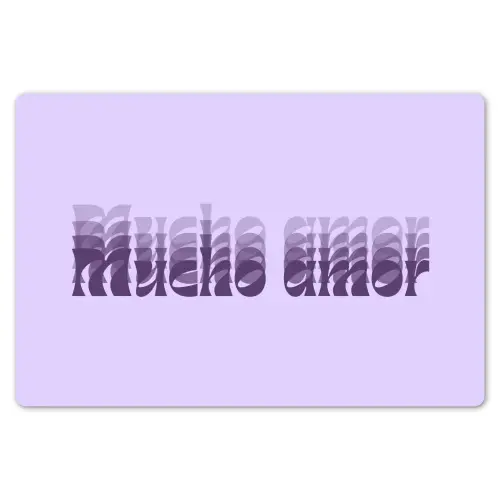 Mucho amor - Paars - Gelaagde letters Placemat vinyl groot -zzsfeer1_Kitchenyeah-website