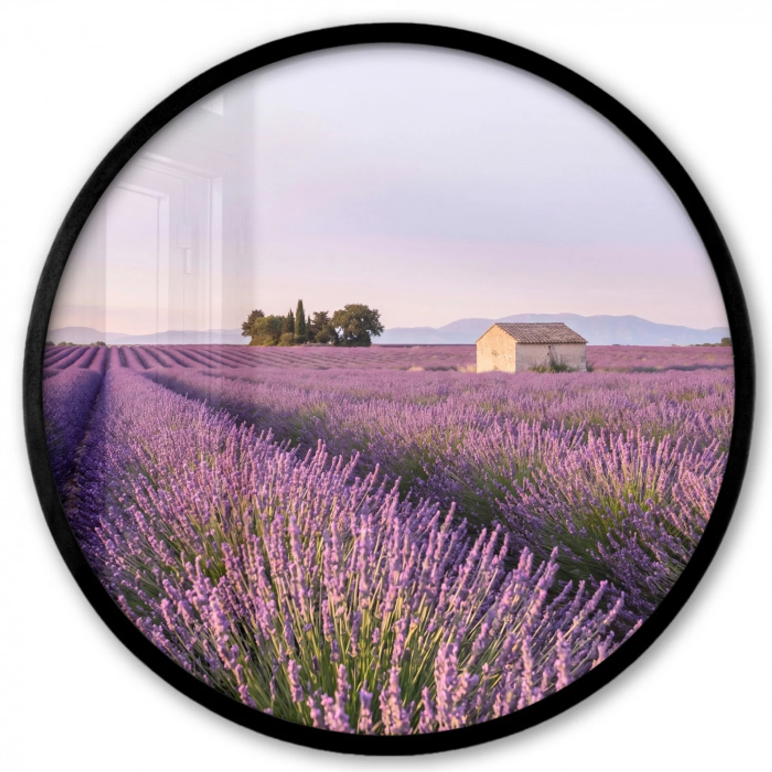 Lavendel - Landschap - Sereen - Paars Fotolijst rond zonder passe partout klein -3d