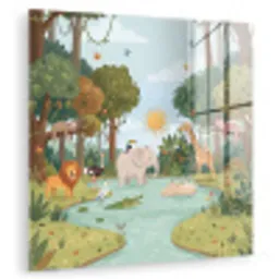 Jungle - Oase - Dieren - Kleurrijk plexiglas 5mm klein -zzzproduct_nieuw