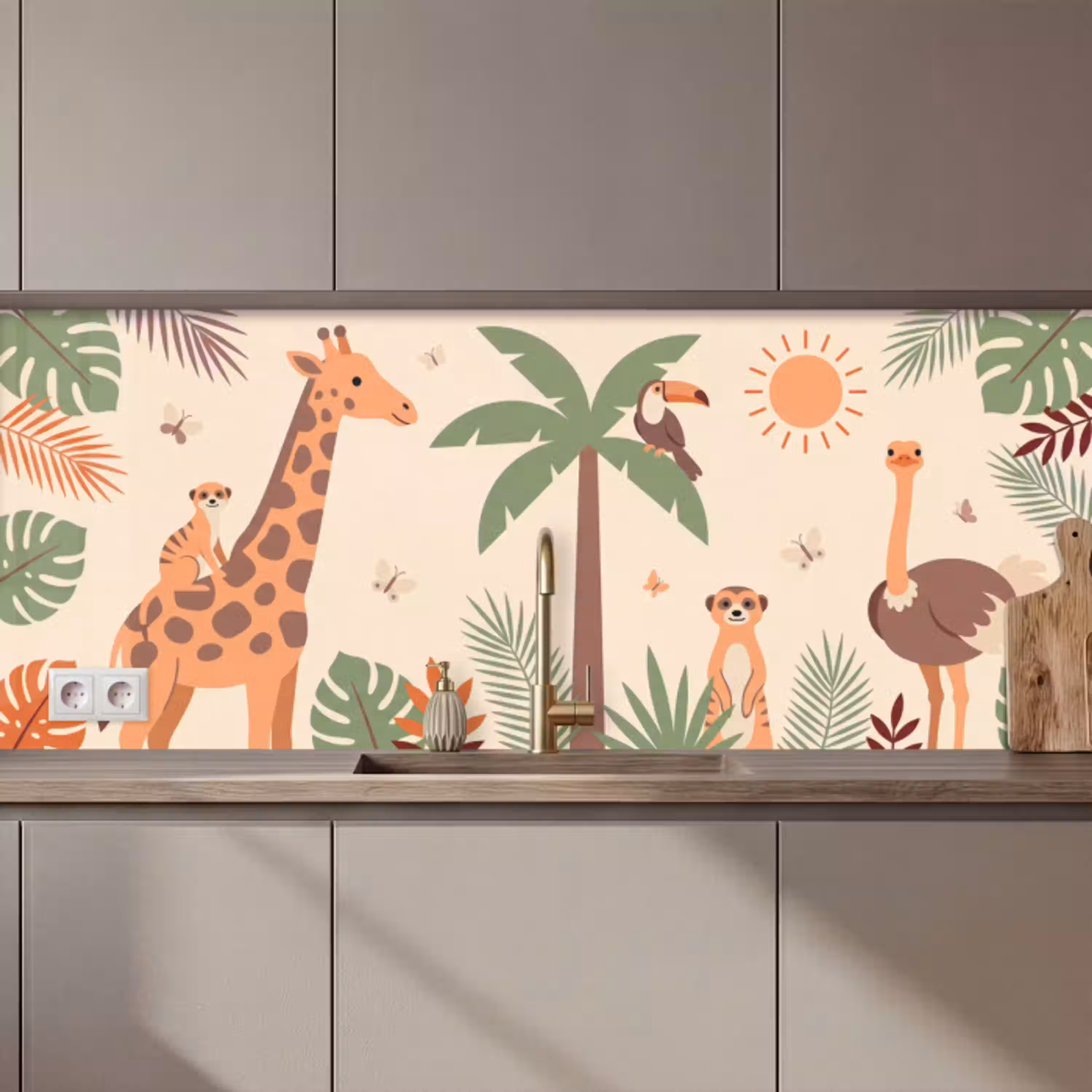 Dieren - Tropisch - Safari - Kleurrijk keuken achterwand 2 middel zz_3dshopping