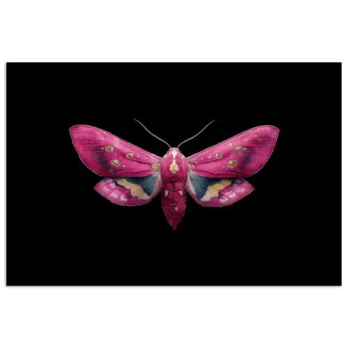 Vlinder - Roze - Nachtvlinder poster papier klein -3d