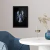 Kreeft - Delftsblauw - Schild - Stoer fotolijst zwart zonder passe partout klein -sfeer4