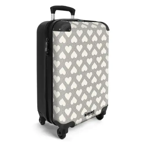 Valentijn stippen patroon zwart NBS - Handbagage koffer - Kinderen Unisex middel -productfoto_3d