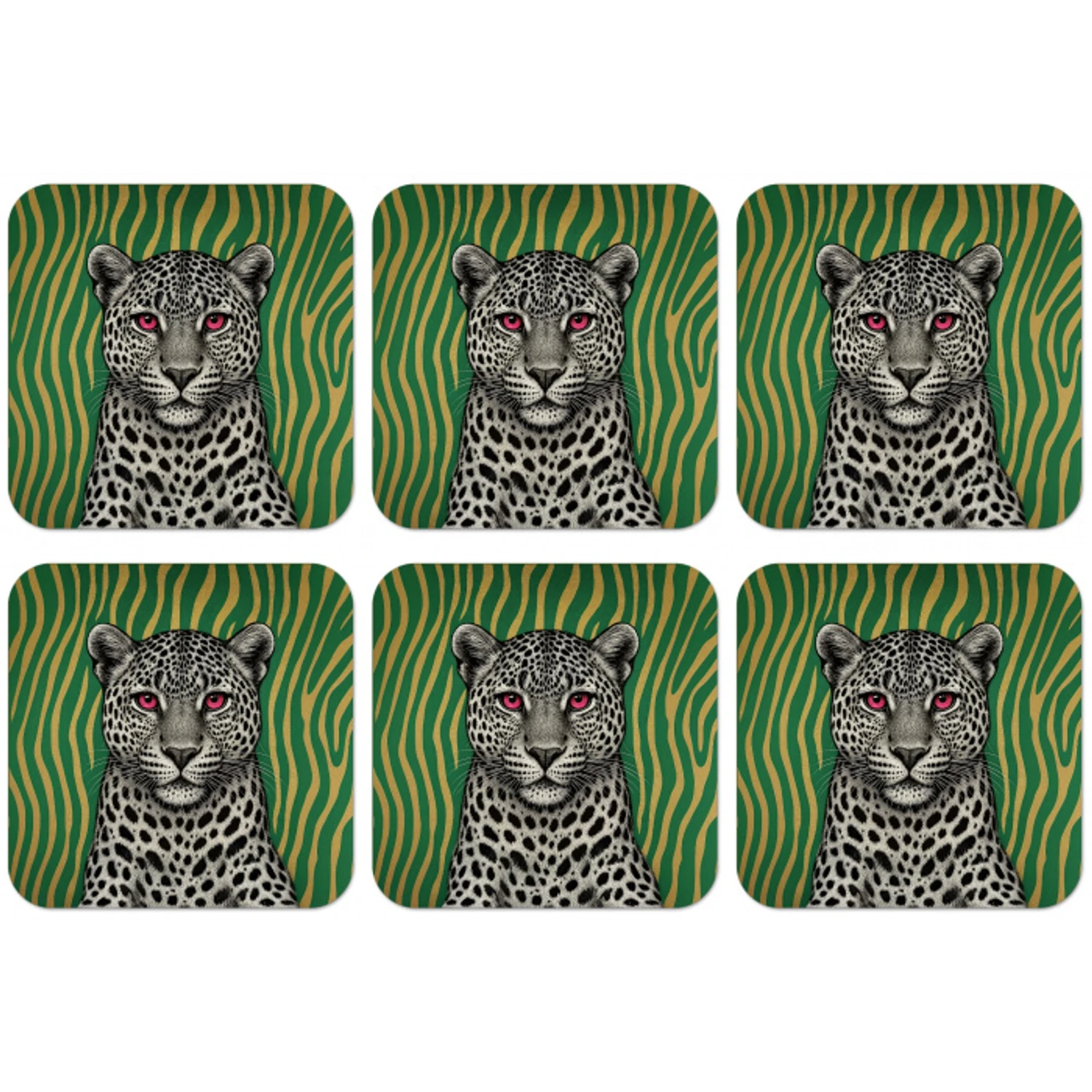 Panter - Zebrapatroon - Groen onderzetter kurk middel -zkaufland3dotto