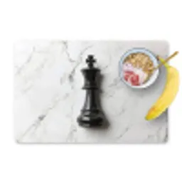 Schaakstuk - Koning - Zwart - Marmer Placemat vinyl groot -zzzproduct_Kitchenyeah-website