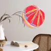 Grapefruit - Geschilderd - Roze - Strepen Wandcirkel kunststof plaat 5mm dik klein -sfeer4
