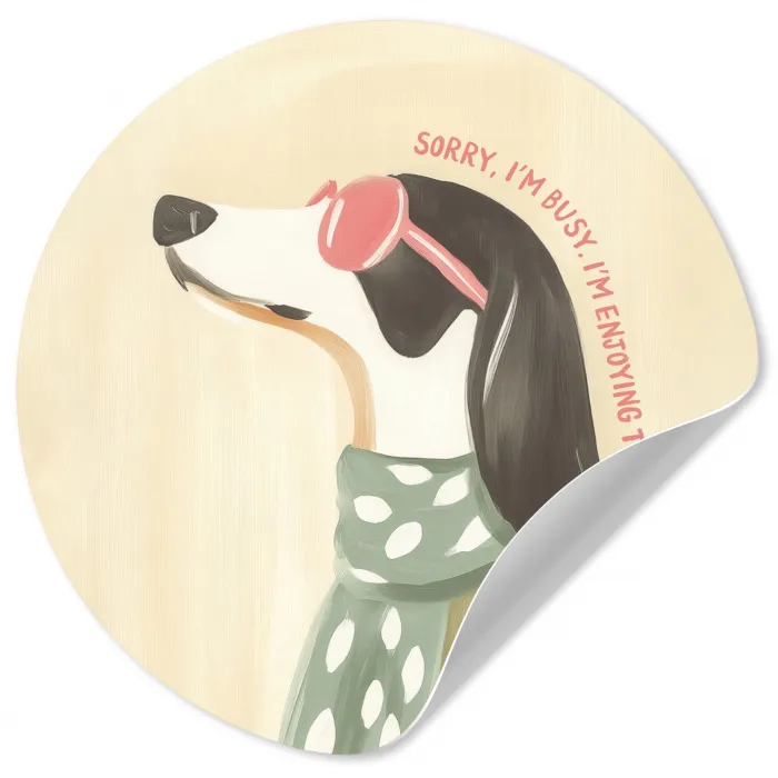 Quote - Hond - Zonnebril Wandcirkel behangsticker klein -3d