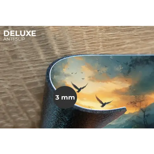 Vogels - Zon - Bomen - Groen Placemat vinyl groot -closeup