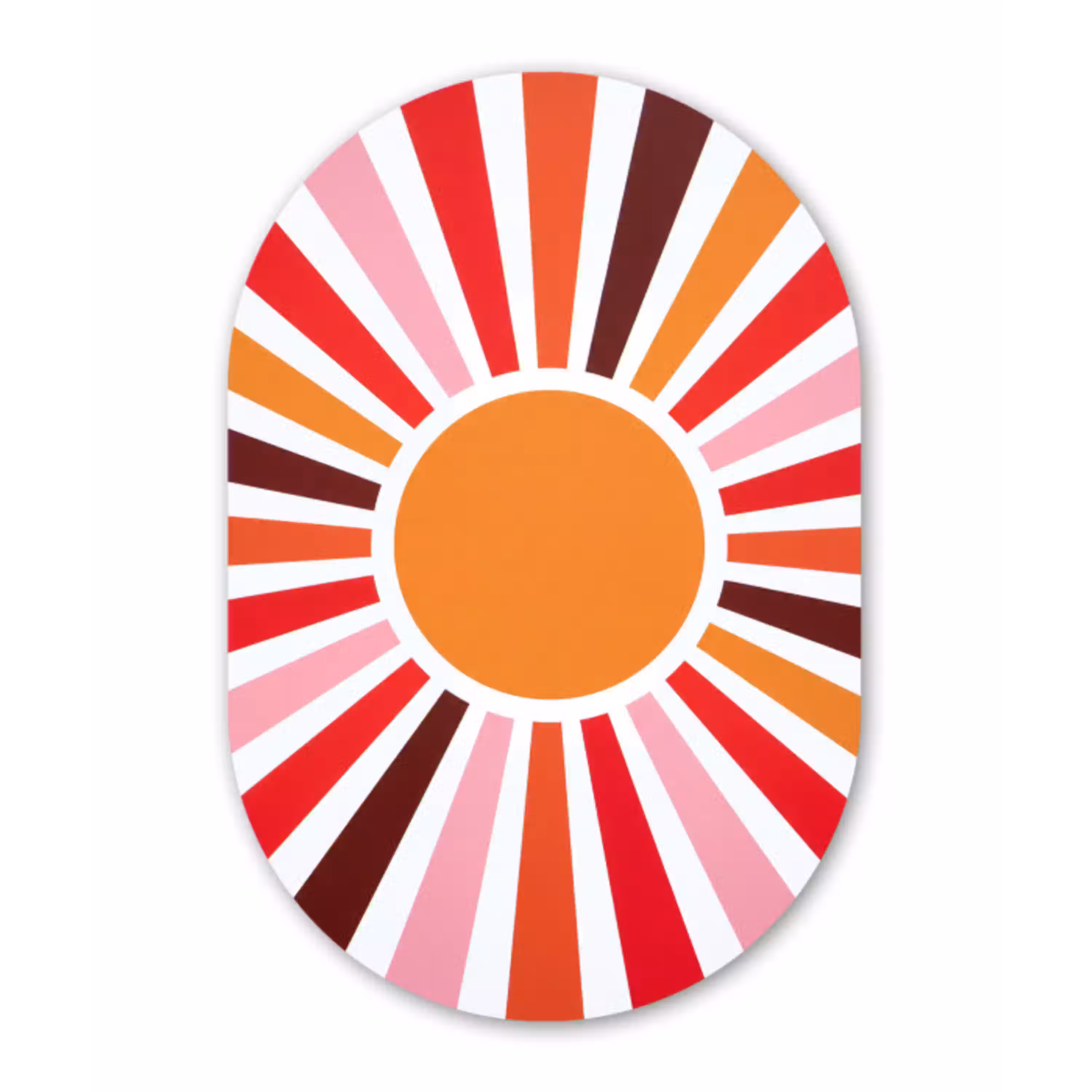 Zon - Stralen - Abstract - Kleurrijk Wandcirkel Ovaal Forex klein -3d