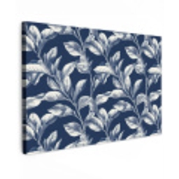Botanisch - Patroon - Blauw canvas 2cm klein 34 -z3d