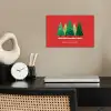 Minimalistisch - Kerstbomen - Rood - Sneeuw poster papier klein -sfeer1
