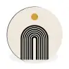 Minimalistisch - Zwarte boog - Gouden cirkel Wandcirkel aluminium klein -3d