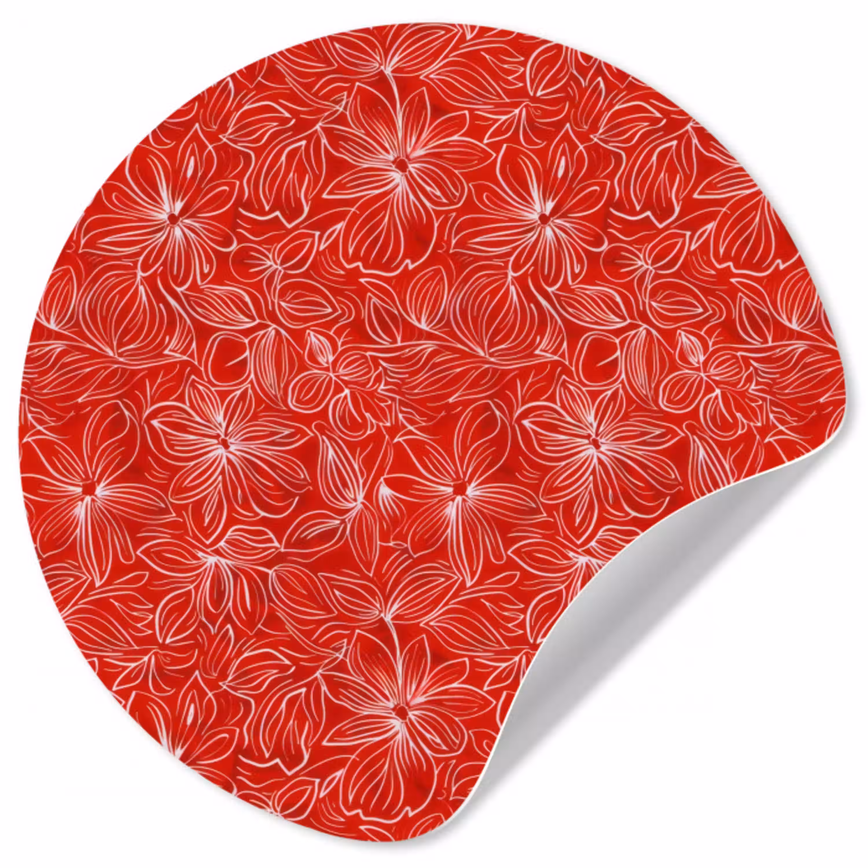 Bloemen - Patroon - Rood Wandcirkel behangsticker klein 186 -3d