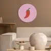 Peper - Rood - Illustratie Akoestische PET Vilt - Rond klein -sfeer1